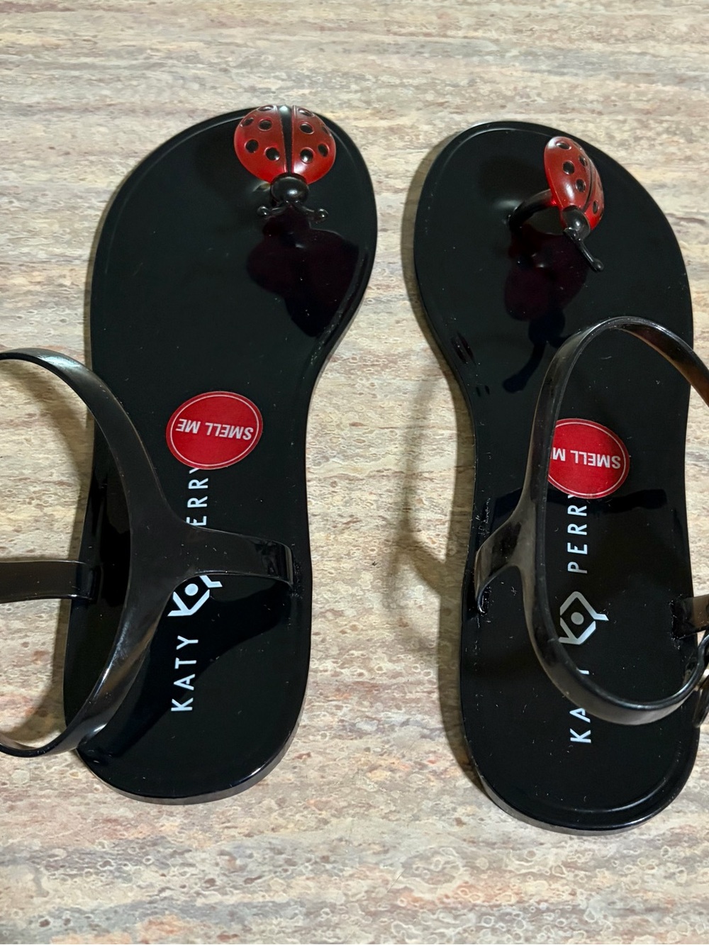 Katy Perry Collections The Geli Black Jelly Sandals with Red Ladybug - Picture 2 of 12